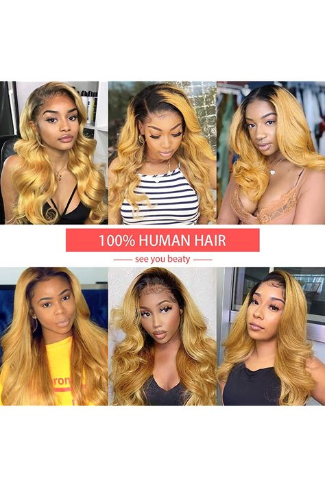 Honey Blonde Lace Front Wigs, Hair Ombre Blonde, Blonde Human Hair Wig, Ombre Lace Front, Human Hair Wigs Blonde, Ombre Lace, Human Hair Color, Blonde Lace Front Wigs, Lace Front Wigs Human Hair