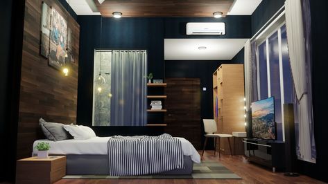 Bedroom design 3x4 m, by : uyadesignart Bedroom 3x4 Design, 3x4 Bedroom Design, Youtube Layout, Simple Decorating Ideas, Bedroom Ideas Minecraft, Fashion Facts, Small Bedroom Ideas For Couples, Home Office Layouts, Small Bedroom Layout