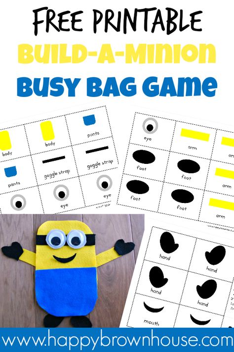 Free Printable Build-a-Minion Busy Bag Game--Perfect for the little minion lovers! Build A Minion, Minion Classroom Theme, Minion Classroom, Minion Craft, Minion Theme, Activity Bags, Minion Birthday Party, The Minions, Quiet Time Activities