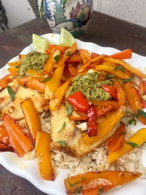 Bell Pepper Tilapia with Amira Basmati Rice | The Rose Table Stove Top Chicken Breast Recipes, Stove Top Chicken Breast, Cooking Basmati Rice, Gluten Free Main Dishes, Bell Pepper Recipes, Tilapia Recipes, Dinners To Make, Peppers Recipes, Easy Weeknight