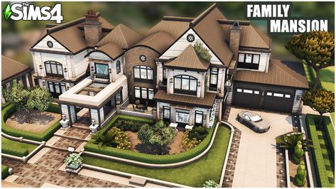 Sims 4 Family Mansion, Sims 4 Family Home, Sims 3 Houses Ideas, Family Mansion, Old Money House, Luxurious Mansion, Mansion Exterior, Sims 4 Family, Play Sims 4