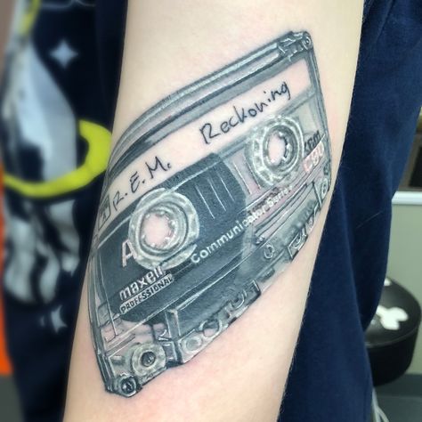 Tape Deck Tattoo, Cassette Tape Tattoos, Music Album Tattoo, Dj Tatoos, Casette Tape Tattoo, Mixtape Tattoo, Record Tattoo, Cassette Tattoo, Piano Tattoo