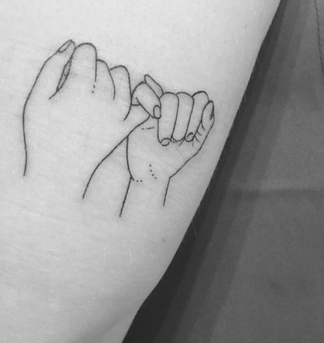 Hand Holding Tattoo, Pinky Promise Tattoo, Hand Tattoo Images, Promise Tattoo, Hands Tattoo, Pinky Swear, Matching Tattoo, Pinky Promise, Sister Tattoos