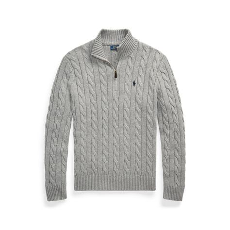 This chunky-knit cotton layer features our iconic cable design and signature embroidered Pony. Half Zip Jumper, Cotton Jumper, Cable Knit Jumper, Long Sleeve Jumper, Polo Sport, Quarter Zip Sweater, Ralph Lauren Long Sleeve, Cable Sweater, Knitwear Tops