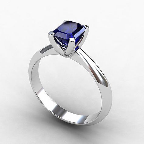 Blue Sapphire Sapphire Blue Wedding, Wedding Ring White Gold, Blue Sapphire Wedding Ring, Aquamarine Solitaire Ring, Blue Sapphire Ring, Ring White Gold, Platinum Engagement Rings, White Gold Engagement, Emerald Jewelry