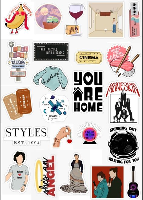 Harry Styles Stickers Printable, Harry Styles Scrapbook, Harry Styles Dibujo, Scrapbook Cutouts, Present Drawing, Harry Styles Icons, Harry Styles Drawing, Style Lyrics, Style Scrapbook