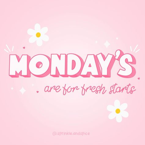 Mondays may feel intimidating sometimes, but remember, they’re also a fresh start. A new week to set and achieve goals! Happy Monday! 🩷✨ #MondayMotivation #LetteringLove #MotivationMonday #CalligraphyInspiration #PositiveLettering #CuteTypography #StartOfWeekInspiration New Week Aesthetic, Monday Post Ideas, Diary Images, Work Encouragement, New Week Quotes, Pink Monday, Creative Instagram Names, Beautiful Affirmations, Sleep Essentials