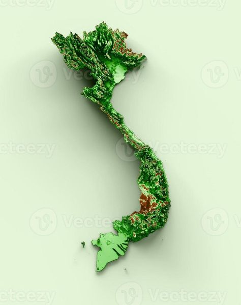 Vietnam Topographic Map 3d realistic map Color 3d illustration Vietnam Map, Illustration Advertisement, Weather Map, Topographic Map, 3d Illustration, Vietnam, Royalty Free Stock Photos, Map, Color