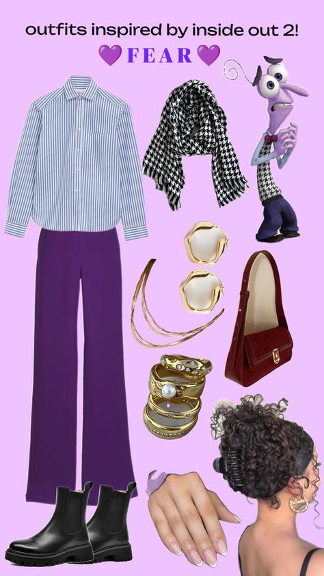 outfits inspired by inside out 2 #fear#insideout2 #fearinsideout #fearinsideout2 #movie Fear Inside Out Outfit, Inside Out Fear, Fear Inside Out, Inside Out 2, Costume Themes, Outfit Style, Adult Costumes, Inside Out, Outfit Inspirations