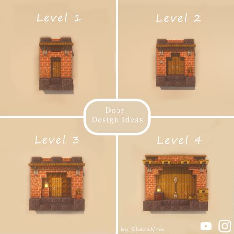 Minecraft Wall Designs, Minecraft Steampunk, Minecraft Wall, Minecraft Interior, Minecraft Interior Design, Bangunan Minecraft, Big Doors, Diy Minecraft, Minecraft Medieval