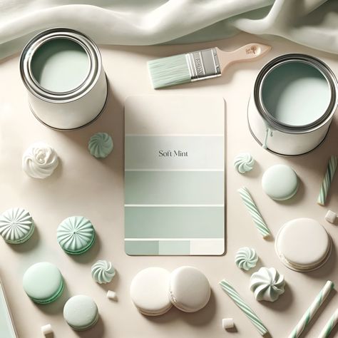 Order your paint sample here.Elevate your interior with our Soft Mint Matt Wood & Trim Paint from our exclusive collaboration with Rust-oleum.The elegant, green hue promises to revitalize your interior with incredible colour and a beautiful matt finish. Skip the primer and topcoat—transforming your surfaces has never been easier. Whether it's doors, skirting boards, or other furniture, this paint applies smoothly on wood, melamine, or any suitably primed rigid surface like metal or plastic. The Mint Green Kitchen Walls, Mint Furniture, Painting Wood Trim, Mint Green Bedroom, Mint Green Kitchen, Mint Paint, Green Kitchen Walls, Mint Tone, Green Painted Furniture