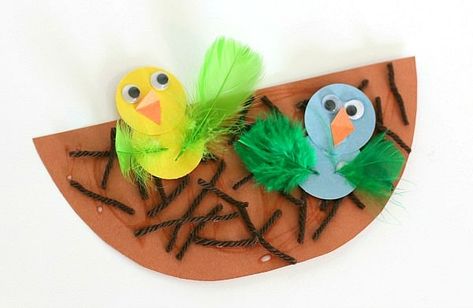 Spring Crafts for Kids: Nest and Baby Bird Craft - Buggy and Buddy Bird Paper Craft, Bird Craft, Spring Preschool, Spring Kids, Spring Crafts For Kids, Spring Birds, Bird Crafts, Spring Theme, Groundhog Day