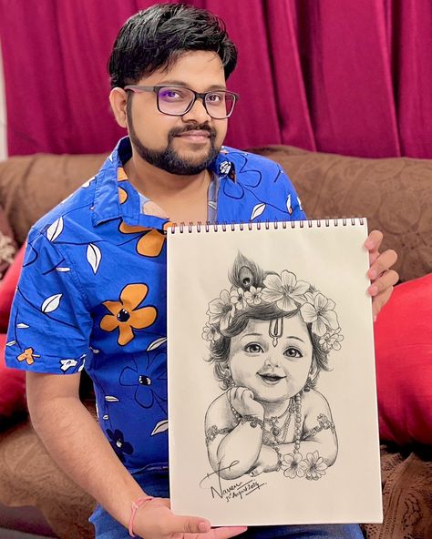 Laddu Gopal 🙏🥹 Kanha 🪈Bal Krishna बोलो हरे कृष्णा 🙏🏻🌺 #laddugopal #kanha #balkrishna #lechalusspaar Jai Shri Krishna 🙏🏻 #radhekrishna #harekrishna Pencil Artwork of #shrikrishna Follow @pencilman786 for more of such #artwork #pencilman786 #art #sketch #pencildrawing #pencilsketch #explorepage #explore #fyp #foryou #viral #trending #bhfyp #artistsoninstagram #reels #reelkarofeelkaro #pencilman #instagram @harekrishnamandir_official @hare_krishna_devotee @__.radha_krishna.__ @_.rad... Krishna Devotee, Jai Shri Krishna, Pencil Work, Pencil Artwork, Shri Krishna, Radhe Krishna, Hare Krishna, Art Sketch, Radha Krishna