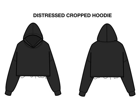 Distressed Cropped Hoodie Flat Technical Drawing Illustration Blank Streetwear Mock-up Template for Design and Tech Packs - Etsy Hoodie Mockup Free, Ripped Hoodie, Hoodie Template, Blank Hoodies, Hoodie Drawing, Solid Hoodie, Baggy Hoodie, Hoodie Mockup, Street Fashion Men Streetwear