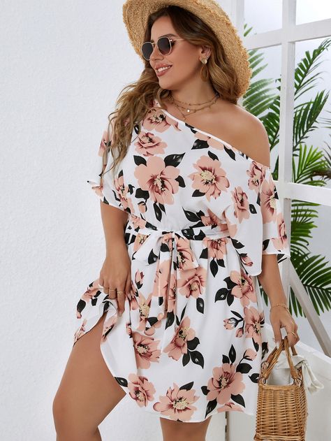 White Boho  Half Sleeve Polyester Floral,All Over Print A Line Embellished Non-Stretch Summer Plus Size Dresses Plus Size Bahamas Outfits, Chic Summer Outfits Curvy, Summer Outfits Plus Size Beach, Cabo San Lucas Outfits Plus Size, Summer Dresses For Plus Size Women, Vegas Outfit Ideas Summer Plus Size, Beach Outfit For Plus Size Women, Cute Summer Outfits For Plus Size, Casual Beach Outfit Plus Size