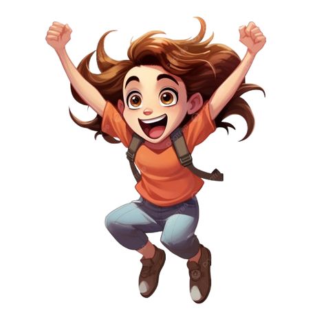 Excited Character, Excited Illustration, Joy Illustration, Pecha Kucha, Excited Girl, Cartoon Clipart, Jumping For Joy, Clipart Cartoon, Girl Clipart