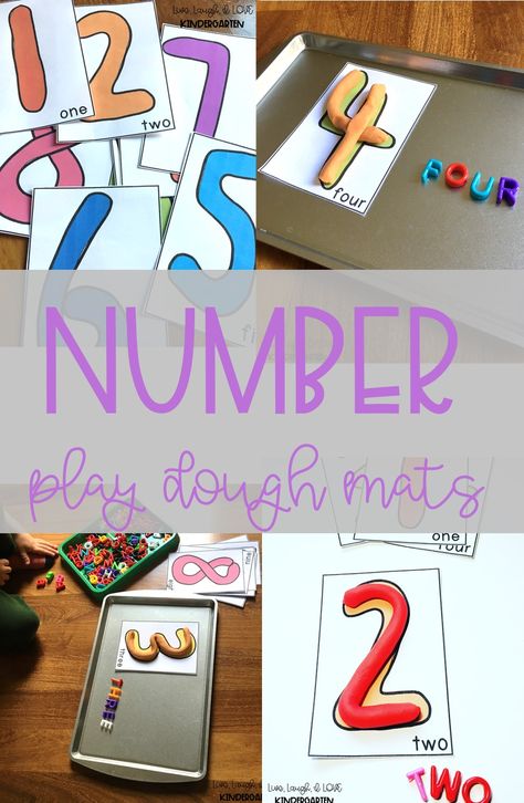 Free number play dough cards!  Perfect math center that focuses on the numbers 1-10! Play Dough Math Kindergarten, Playdoh Math Activities, Playdough Number Mats Free, Playdoh Math, Play Doh Numbers, Play Dough Center, Playdough Numbers, Free Math Centers, Learning Numbers Preschool