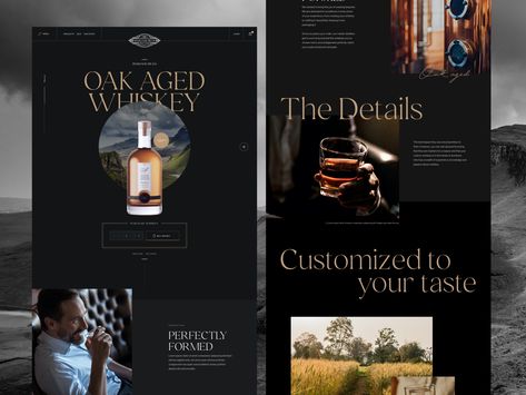 Designer Dram product page by Louis Saville on Dribbble Agency Landing Page, Luxury Website, Best Website Design, Wix Website Templates, Creative Website Design, Ui Design Website, Creative Web Design, Brochure Layout, Website Design Layout