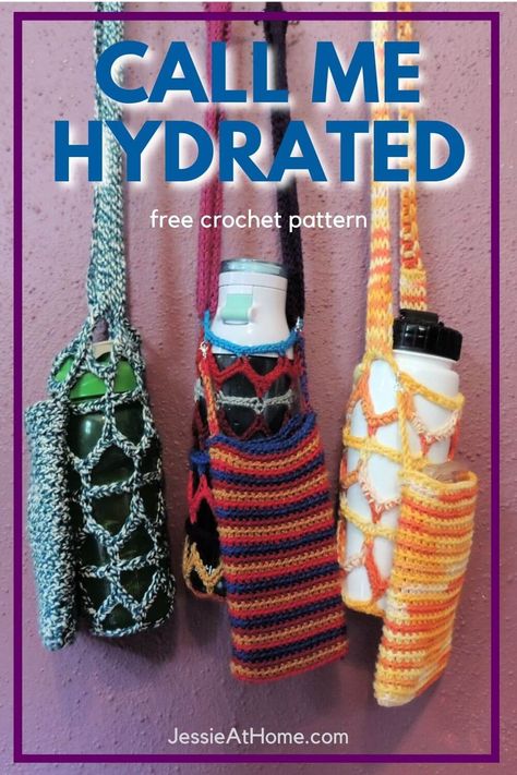 Crochet Water Bottle Holder With Pocket Pattern Free, Crochet Water Bottle Holder With Phone Pocket, Crochet Water Bottle Holder With Pocket, Crochet Water Bottle Holder Pattern Free, Water Bottle And Phone Holder, Open Crochet Stitches, Crochet Water Bottle, Crochet Queen, Crochet Water Bottle Holder