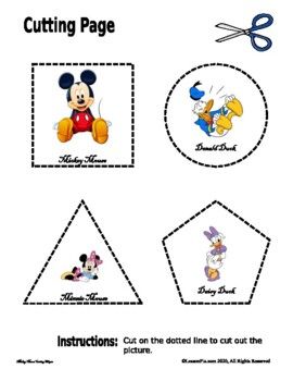 Mickey Mouse Camping Theme, Disney Tracing Worksheets, Mickey Mouse Activities, Mickey Mouse Preschool, Disney Lessons, Shapes Activity, Mickey Mouse Printables, Mickey Mouse Crafts, Disney Themed Classroom