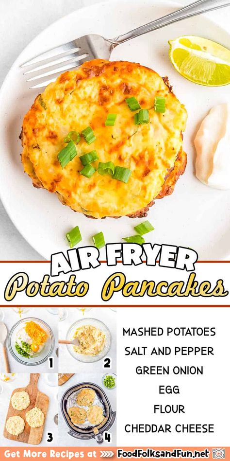 Mashed Potato Fritters Air Fryer, Air Fryer Mashed Potato Cakes, Potato Pancakes From Mashed Potatoes Air Fryer, Air Fryer Potato Cakes, Air Fryer Potato Pancakes, Potato Cakes Air Fryer, Air Fryer Pancakes, Baked Boneless Chicken Breast, Air Fry Potatoes