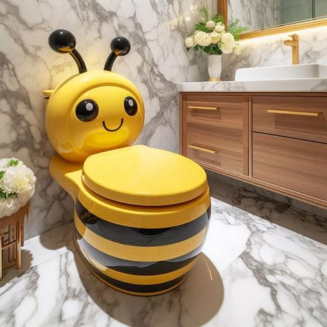 Bee-Shaped Toilet: A Buzz-Worthy Addition Bathroom Store, Unusual Furniture, Nature Inspired Decor, Whimsical Decor, Personal Taste, Baby's Room, Woodworking Furniture, Nice Things, Unique Furniture