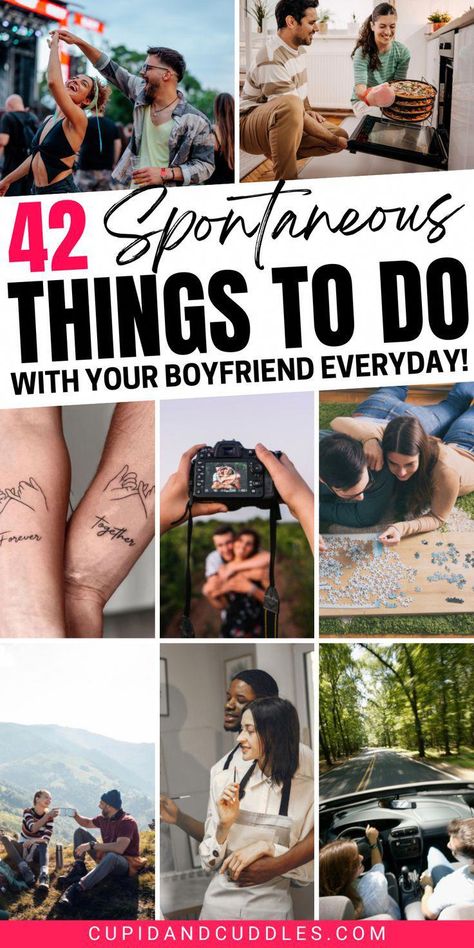 Boredom, begone! Because with these spontaneous things to do with your boyfriend, you can break free from routine and inject excitement into your relationship!! Craft To Do With Boyfriend, Funny Things To Do With Your Boyfriend, Things To Turn Your Boyfriend On, Ideas To Do With Boyfriend, Crafts To Do With Boyfriend, Couple Hug Images, Things To Do With Boyfriend, Boyfriend Activities, Surprises For Your Boyfriend