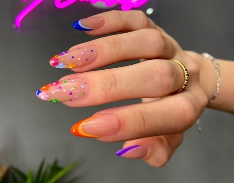 Carnaval Nails Design, Summer Nail Designs, Nails Easy, French Acrylic Nails, Almond Acrylic Nails, Designs Nail, Hot Nails, Luxury Nails, Nail Art Ideas