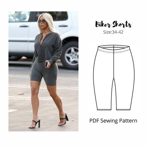 White Biker Shorts, Plus Size Sewing Patterns, Short For Women, Cycling Short, Shorts Pattern, Clothes Sewing, Easy Sewing Patterns, Fashion Sewing Pattern, Sewing Pattern Sizes