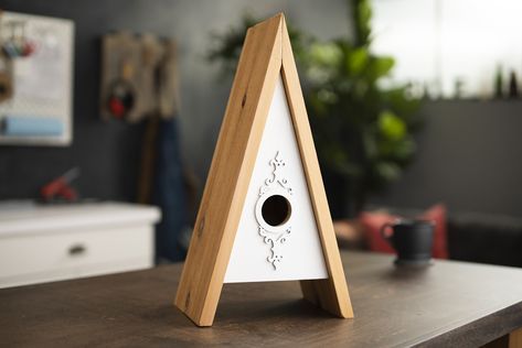 Still shopping for the perfect Mother’s Day present? What about making a gift at home? Check out this #DIY birdhouse project!  Gather up your Arrow GT30Li cordless glue gun, a cedar board, and some fun dollhouse trim, and let’s create the best birdhouse on the block. How To Make A Birdhouse, A Frame Birdhouse, Easy Diy Birdhouse, Diy Birdhouse Easy, Diy Bird House, Cedar Board, Bird House Plans Free, Diy Birdhouse, Birdhouse Projects