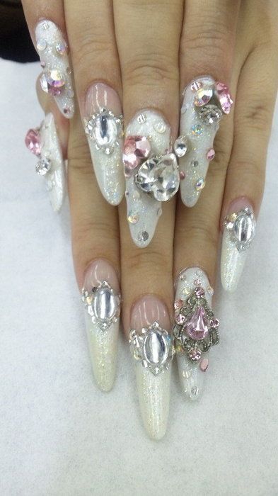 Gyaru Nails, Dot Nail Art Designs, Dot Nail Art, Her Nails, Really Cute Nails, Dots Nails, Kawaii Nails, Dream Nails, Fire Nails