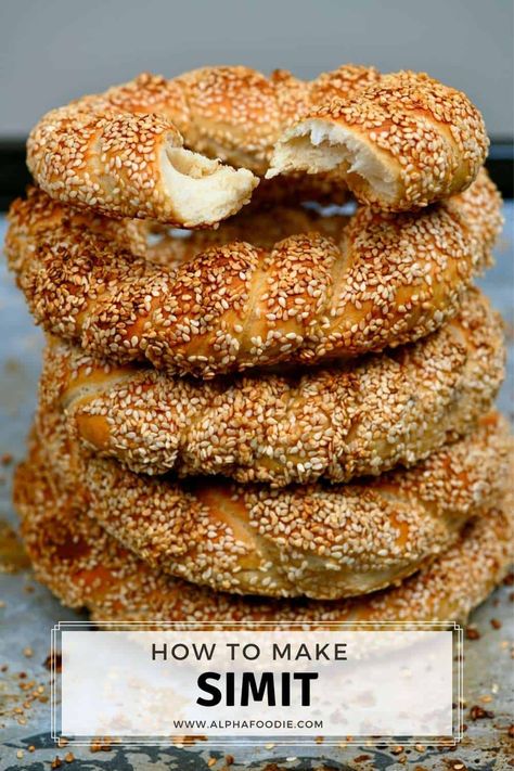 Turkish Bread Recipe, Turkish Bagel, Simit Recipe, Croissant Sandwiches, Turkish Bread, High Protein Flour, Breakfast Spread, Pizza Roll, Lebanese Cuisine