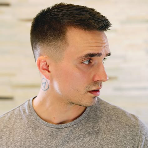 Mid skin taper crew cut Haircut by Jeff at Barbers of Green Gate St. George Utah. #crewcut #menshair #menshairstyles #menshaircut #menshaircuts #dredrexler #hair #menstyle #mensstyleguide Mid Fade Crewcut, Military Cut Hair Men, Crewcut Haircut Men, Crew Cut Men, Skin Taper, Crew Cut Fade, Crew Cut Hair, Crew Cut Haircut, Men's Crew Cut