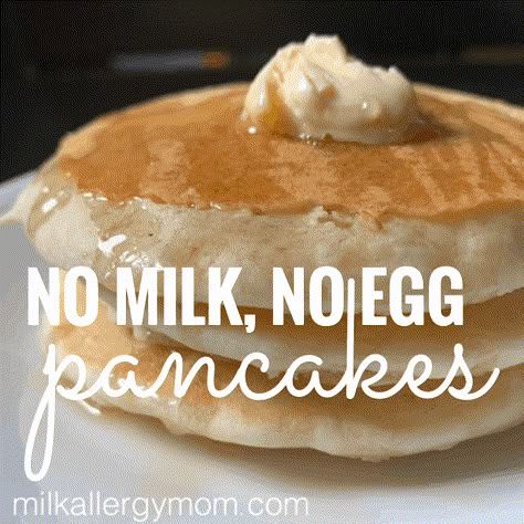 Easy Pancakes No Milk No Egg - Just Water! | Milk Allergy Mom Dairy Egg And Nut Free Recipes, Milk Free Egg Free Recipes, Egg Less Pancakes Recipes, Pancakes Without Milk And Eggs, Egg Free Dairy Free Pancakes, Dairy And Egg Free Recipes Breakfast, No Egg Or Dairy Breakfast, Dairy And Eggs Free Recipes, No Egg Recipes Allergies