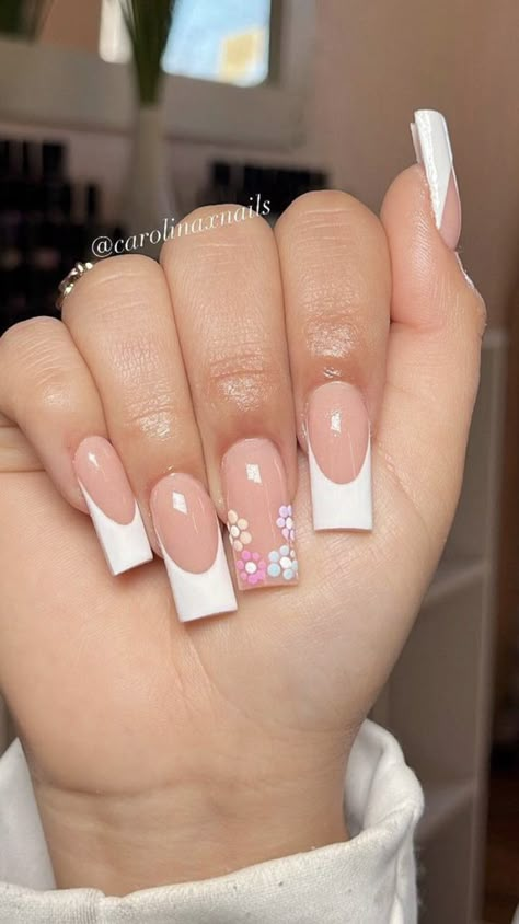 Purple Acrylic Nails, Spring Acrylic Nails, Girly Acrylic Nails, Cute Acrylic Nail Designs, French Tip Acrylic Nails, Her Nails, Short Square Acrylic Nails, Long Acrylic Nails Coffin, Vacation Nails