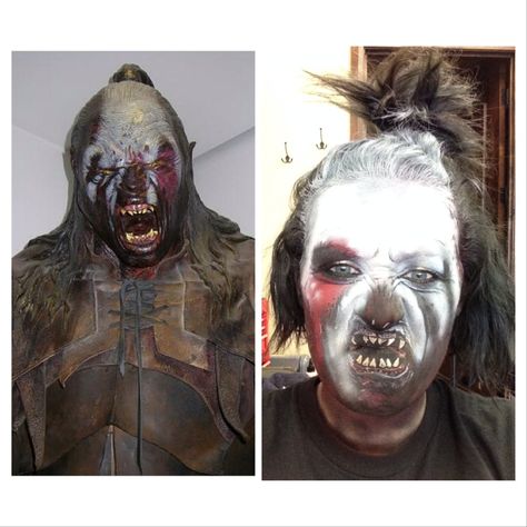 Orc makeup from Lord if the rings Lord Of The Rings Makeup, Orc Makeup, Lord If The Rings, Fandoms Unite, Airbrush Makeup, Special Effects, The Rings, Lord Of The Rings, Halloween Face Makeup