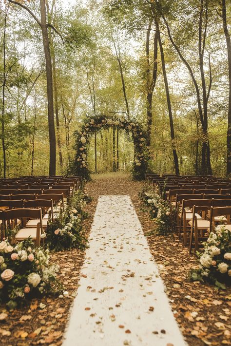 30+ Gorgeous Wildflower Wedding Themes for a Picture-Perfect Day Moody Forest Wedding Ceremony Decor, Forest Wedding Arch, Redwood Wedding California, Enchanted Decor, Forest Wedding Ideas, Forest Wedding Ceremony, Forest Weddings, Forest Engagement Photos, Wildflower Wedding Theme