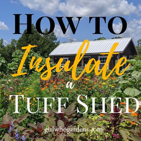 I am slowly but surely turning my Tuff Shed into a "She Shed" ~ & insulating it was surprisingly EASIER than I thought it would be! In this post, I go thru my Tuff Shed insulation process step-by-step, so that even a beginner can tackle this DIY-project by themselves! She Shed Tuff Shed, Diy She Shed Ideas, Tough Shed Tiny House, Tuff Shed Interior Ideas, Shed Floor Covering Ideas, She Shed Loft, Tuff Shed Ideas, Tuff Shed Tiny House, Tuff Shed Cabin