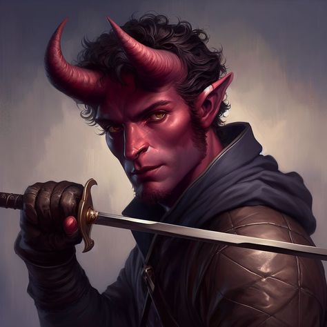 Dnd Thief, Tiefling Rogue, Dnd Tiefling, Dnd Portraits, Character Bank, Grey Eyes, Pathfinder Character, Role Playing Game, Dark Sky