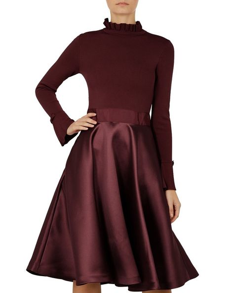 Ted Baker Zadi Frill-Cuff Dress Wear Dresses In Winter, Dresses In The Winter, Dresses In Winter, Winter Wedding Guests, Ted Baker Dress, Fall Wedding Guest, Outdoor Fall Wedding, Guest Attire, Wedding Attire Guest