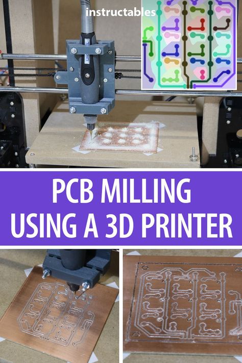 Use a 3D printer to mill PCBs. This is a quick and easy way to prototype PCBs with a Dremel and an Anet A8 printer. #electronics #technology #Fusion360 #CNC #prototyping #circuits #Eagle Electronic Lab, Simple Arduino Projects, Arduino Projects Diy, 3d Printer Kit, Circuit Board Design, Computer Projects, Printed Circuit Boards, Cnc Software, 3d Printing Diy