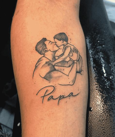 Papa Tattoo Design Images (Papa Ink Design Ideas) Papa Tattoo Ideas, Dad Son Tattoo Design, Father Tattoo Design, Dad Son Tattoo, Dad Tattoos For Men, Buddah Sleeve Tattoo, Papa Tattoo Design, Dad Tattoo Design, Tattoo Father