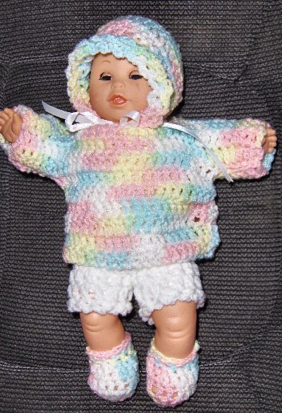 12 Inch Doll Clothes, Crochet Doll Clothes Free Pattern, Bitty Baby Clothes, Crochet Doll Clothes Patterns, Knitting Doll, Barbie Knitting Patterns, Baby Doll Clothes Patterns, Doll Knitting, Knitting Dolls Clothes