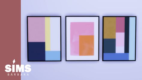 SIMS 4 - Modern Geometric Art Posters v1 | Bárbara Sims on Patreon Modern Geometric Art, Geometric Poster, Sims House, Maxis Match, Art Posters, Sims Cc, Geometric Art, Sims 4, Poster Art