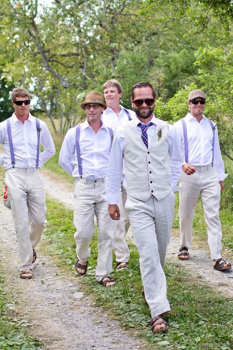 Groomsmen Lavender Suspenders, Classy Weddings, Purple Suspenders, Groom Squad, Dresses Flowers, Groomsmen Outfits, Groom And Groomsmen Attire, Lilac Wedding, Wedding Groomsmen