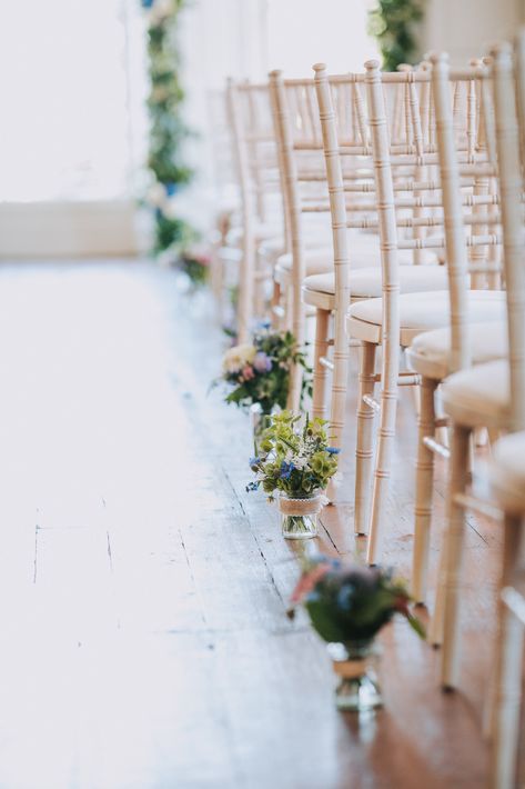 Floral aisle or jam jar posies Jam Jar Flowers, Church Aisle Decorations, Church Aisle, Flowers In Jars, Floral Garland, Jam Jar, Gay Wedding, Flower Crown, Florist