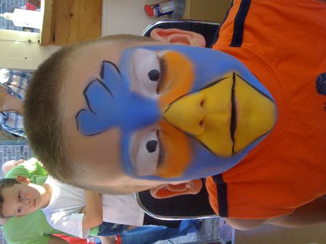 Blue Angry bird Bird Face Paint, Blue Angry Bird, Angry Bird, Face Painting, Face Paint, Carnival Face Paint, Carnival, Paint, Collage