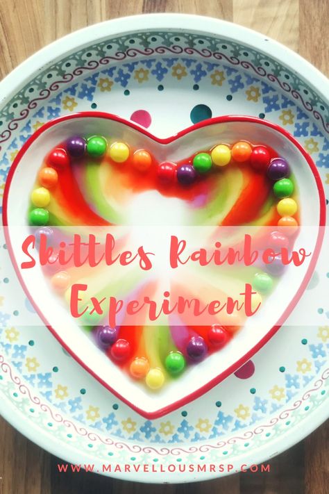 It's live heart shaped because we're feeling the valentine's vibes here in lockdown home school. Skittles Rainbow Experiment, Heart Experiment, Skittles Rainbow, Rainbow Experiment, Heart Rainbow, Stem Crafts, Science Lesson, Vintage Family, Valentines Art