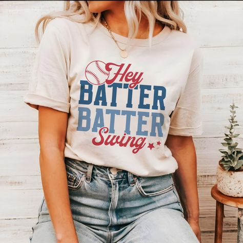 Hey Batter Batter, Retro Baseball, Team Colors, Fashion Clothes Women, Clothing And Shoes, Shirt Designs, Womens Shirts, Top Outfits, Baseball