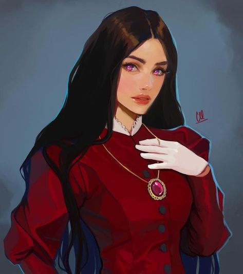 Dark Hair Character Art, 1970s Character Design, Vampire Female Oc, Black Hair Female Character Art, Female Vampire Oc, Female Vampire Character Design, Vampire Oc Female Art, Yennefer Of Vengerberg, Arte Fantasy